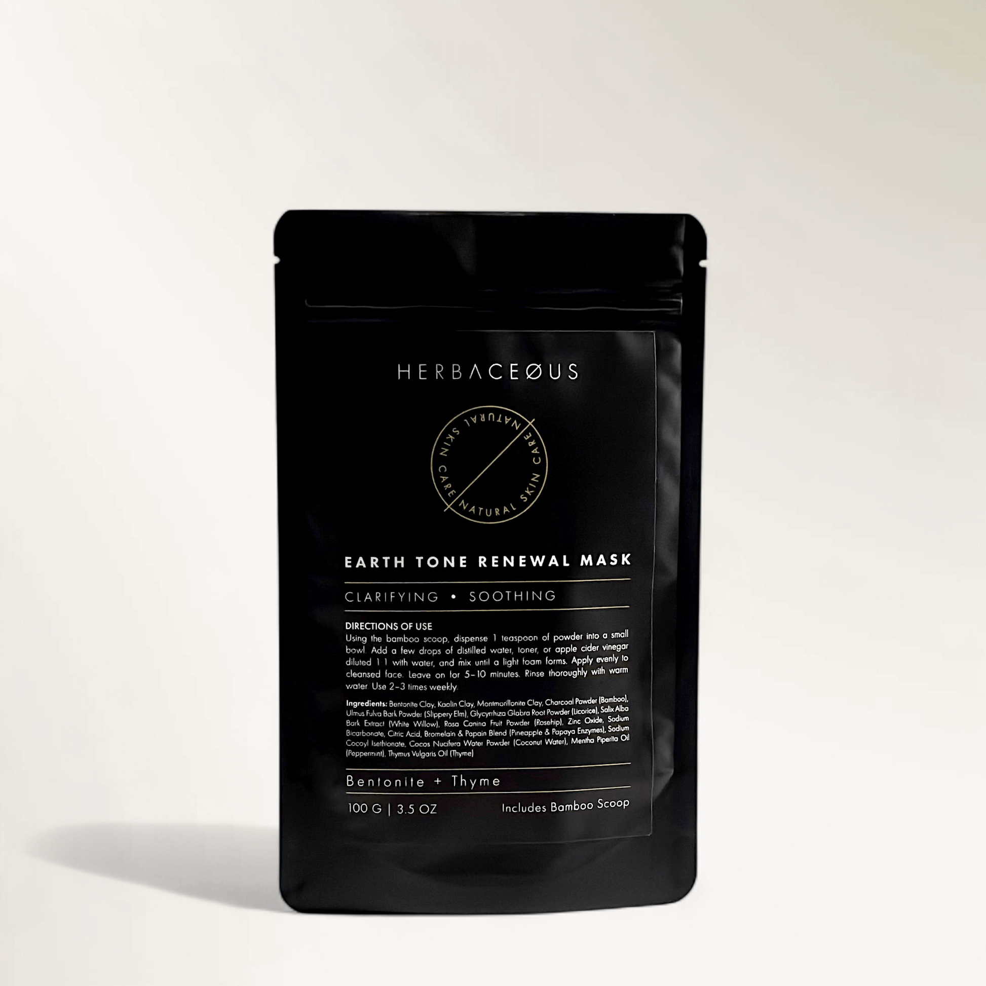 Herbaceous Earth Tone Renewal Mask packaging on a white background