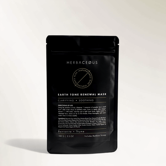 Herbaceous Earth Tone Renewal Mask packaging on a white background