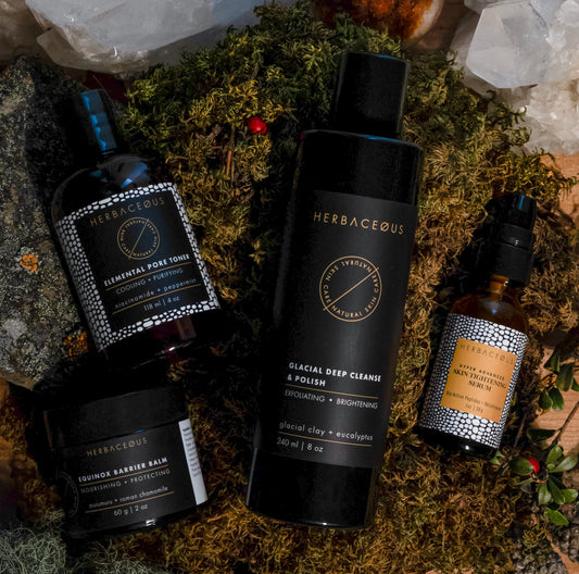 Herbaceous Skincare The Glowing Routine – natural botanical skincare bundle for radiant skin